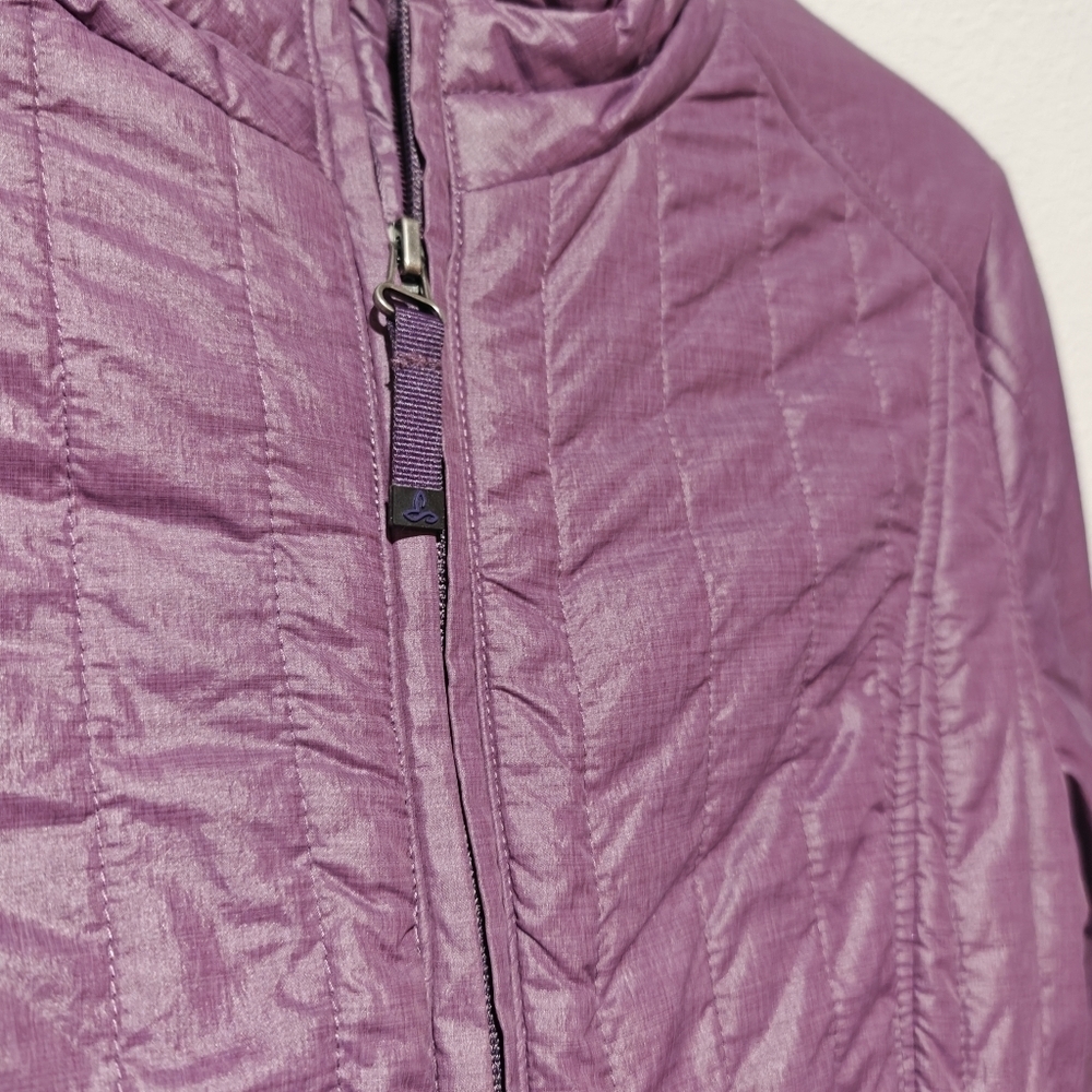 Prana Purple Puffer Jacket Small Full Zip Quilted Winter Coat - Picture 5 of 8
